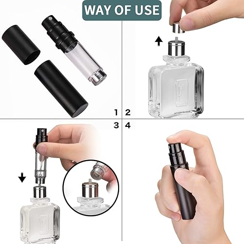 Miniatura 3 de Botella atomizadora de perfume (0.2 fl oz), mini atomizador de perfume portátil recargable para viajes, bomba a prueba de fugas, atomizador de