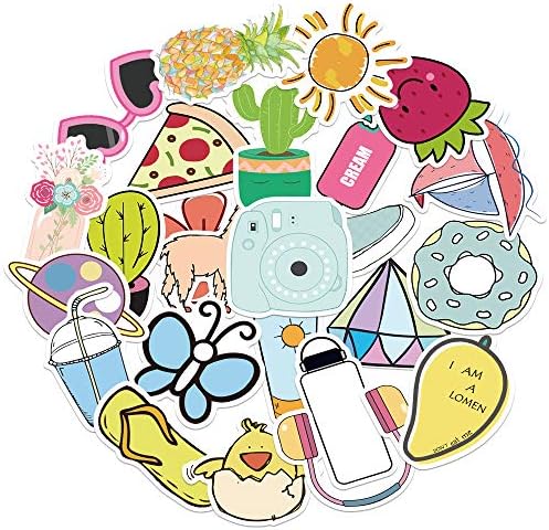 Stickers for Water Bottles, | Big 46-Pack | Cute,Waterproof,Aesthetic,Trendy Stickers for Teens,Girls,Perfect for Laptop,Hydro Flask,Phone,Skateboard,Travel| Extra Durable Vinyl (vsco Girl 50)