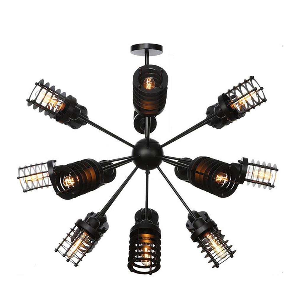 Lámparas Americanas,Creativo Personalidad Retro Candelabro,Lámpara De Mesa De Té,E27 Nuevo Estilo Estilo Industrial Molecular Candelabro,Para Salón Lámpara De Sofá-Retro negro tonto 18