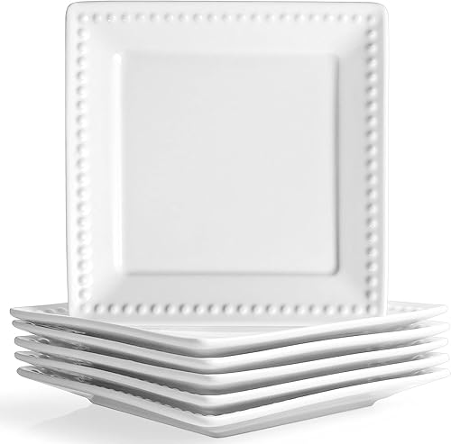 Juego de 6 cucharas de sopa asiáticas, 6.75 pulgadas, cucharas de sopa china de cerámica ultrafina y puntos blancos brillantes en relieve, platos