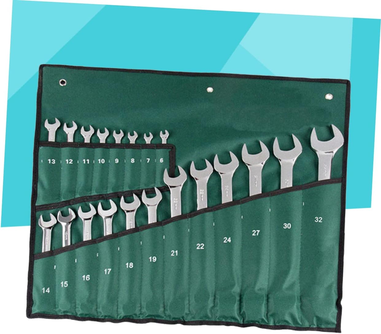 Gadpiparty 20pcs Dual Head Wrench Set Mirror Surface Combination Tool Portable Storage Bag Versatile Mechanics Spanner for Home and Professional Use