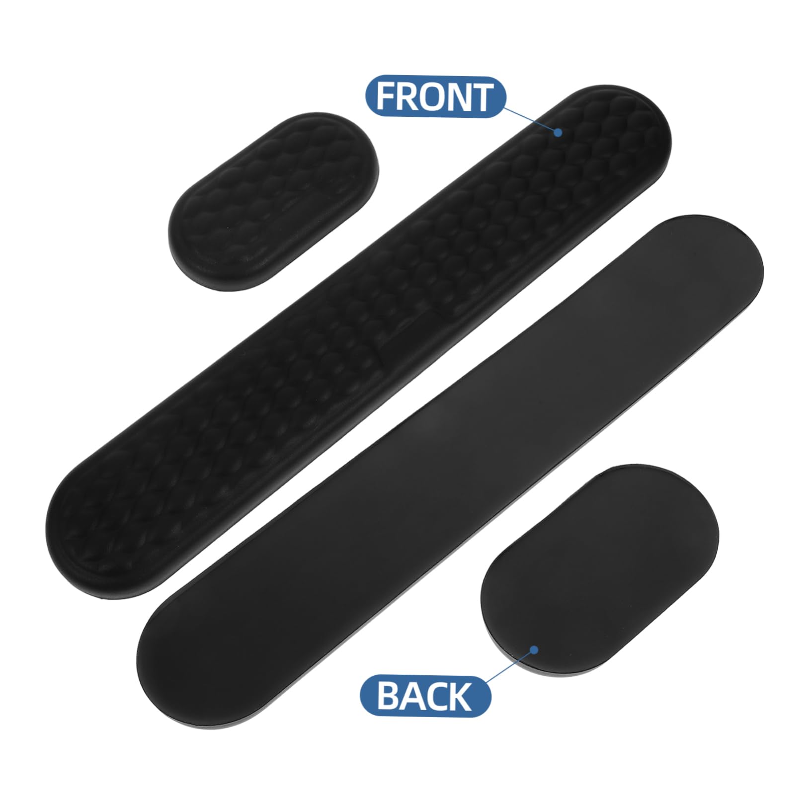 DOITOOL 1 Set Ergonomico Poggiapolsi per Tastiera Mouse in Silicone Antiscivolo Comfort per Ufficio Cuscinetto in Memory Foam per Digitazione