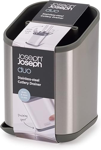 Miniatura 6 de Joseph Joseph Duo - Escurridor de cubiertos de acero inoxidable, organizador de utensilios de cocina