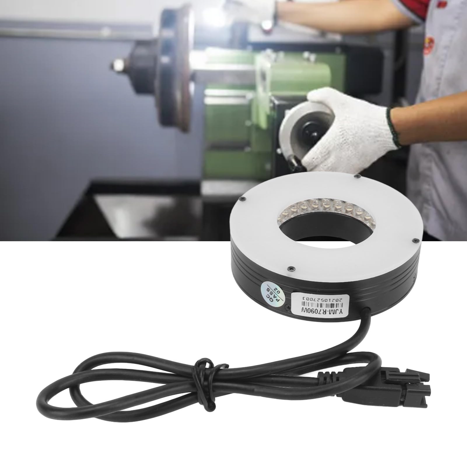 Microscopio Anillo de luz LED Ángulo ajustable de 90 grados Fuente de luz de iluminación brillante para microscopio estéreo binocular industrial Aleación de aluminio ABS 70 mm de
