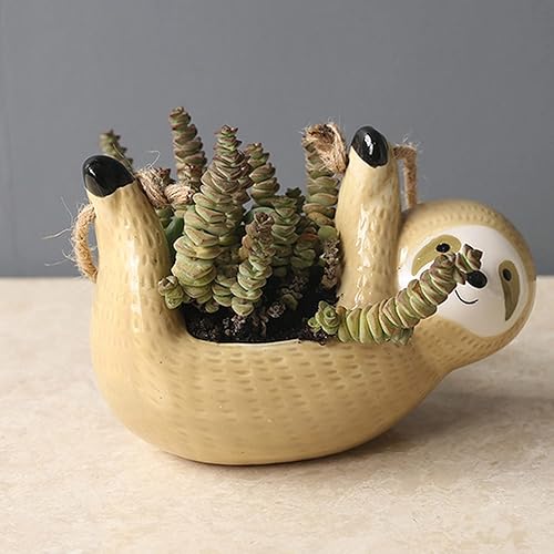 Miniatura 5 de Cenicero de cerámica de gran diámetro para cigarrillos o puros, adornos de ceniceros, maceta colgante de perezoso (color gris, grande)