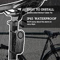 Vista 3 de Wsdcam - Alarma de bicicleta/motocicleta con control remoto, 113 db, inalámbrica, con vibración, sensor de movimiento, impermeable