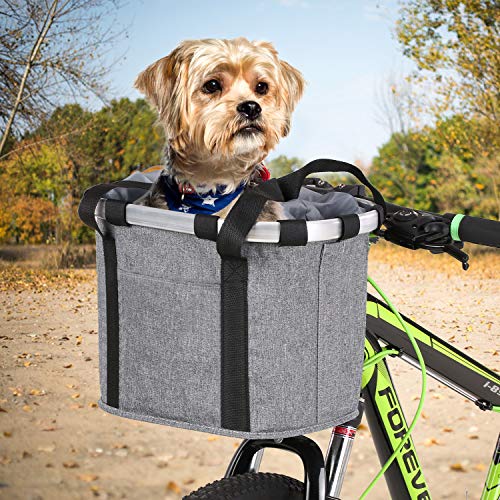 Festnight Cesta destacável da bicicleta Frente da bicicleta Transportadora para animais de estimação