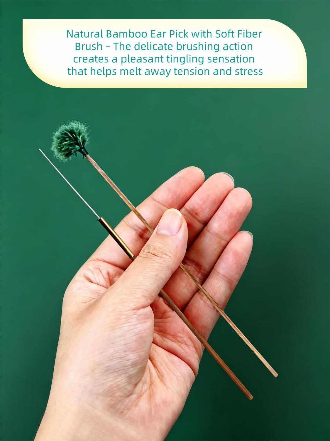 Ear Scratcher Feathers Kit, Ear Scoop, 7PCS Cleaner with Bamboo Mat, Ear Pick Cleaning, Ear Tool Massage Relaxing Wax Removal Feathers