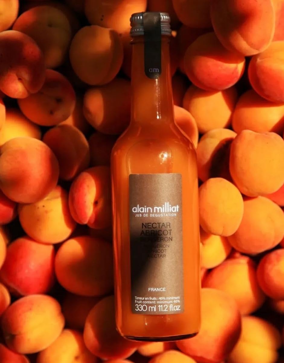 Alain Milliat Apricot Bergeron Nectar, 11.2 Fl Oz (Case of 12 330ml Glass Bottles) | Imported from France