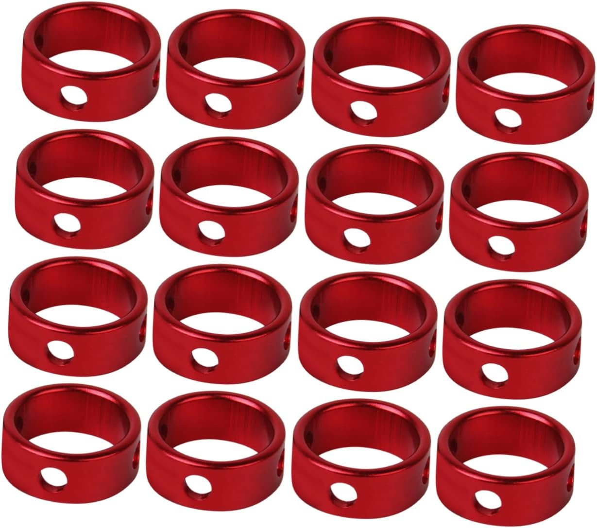 Generic 16pcs Aluminium Alloy 3 Hole Guyline Runners Anti Slip Cord Fasteners for Camping & Hiking Red Adjustable Rope Tensioner for Outdoor Tent Setup