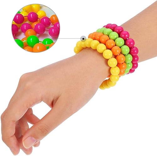 Miniatura 4 de Accesorios de disfraces de los años 80, collar de neón, pulsera, aretes, guantes de red, calentadores de piernas, diadema