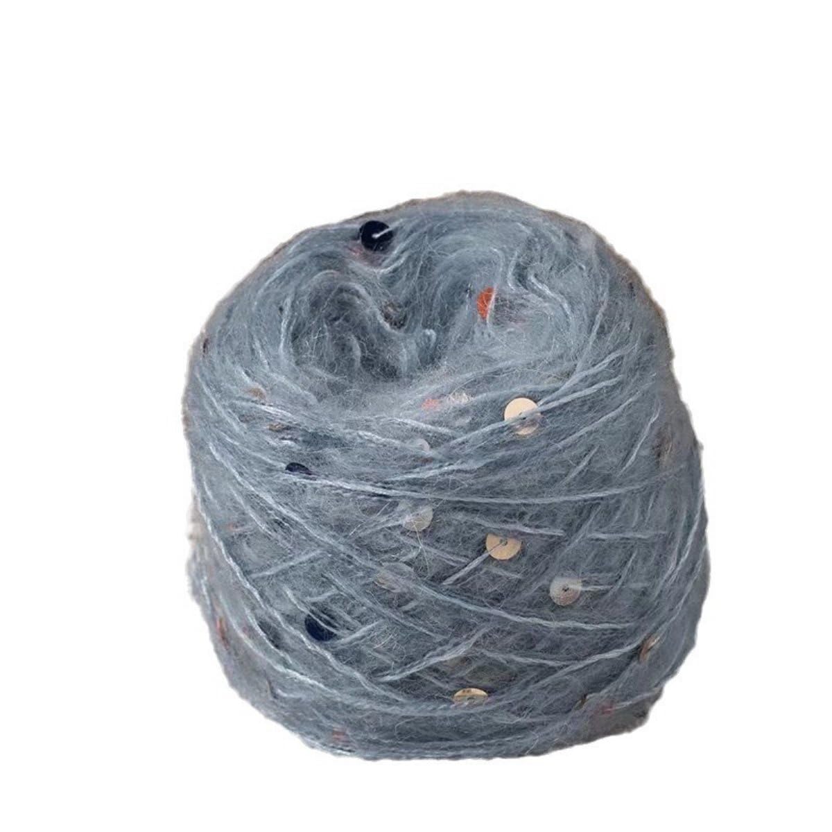 Glitzer-Mohair-Strickgarn, leichtes Häkelgarn für gemütliche Pullover, handgefertigte Kleidungsstücke und Bastelarbeiten, weich und vielseitig (100 g)