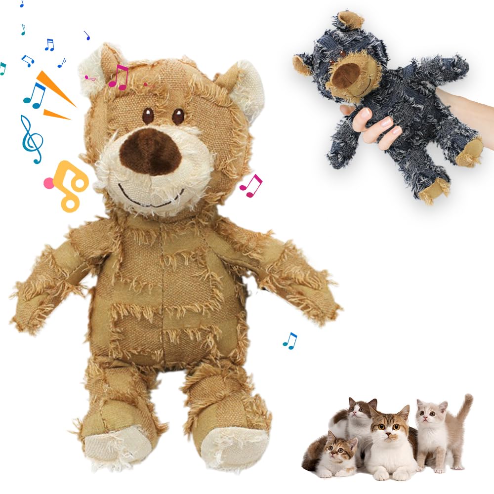 Indestructible Robust Bear Dog Toys, 2026 Upgraded Indestructible Dog Toys to Keep Them Busy, Robust Bear Dog Squeak Chew Toy for Large Small Dogs, Plush Dog Toy for Heavy Chewers (2#, Large)