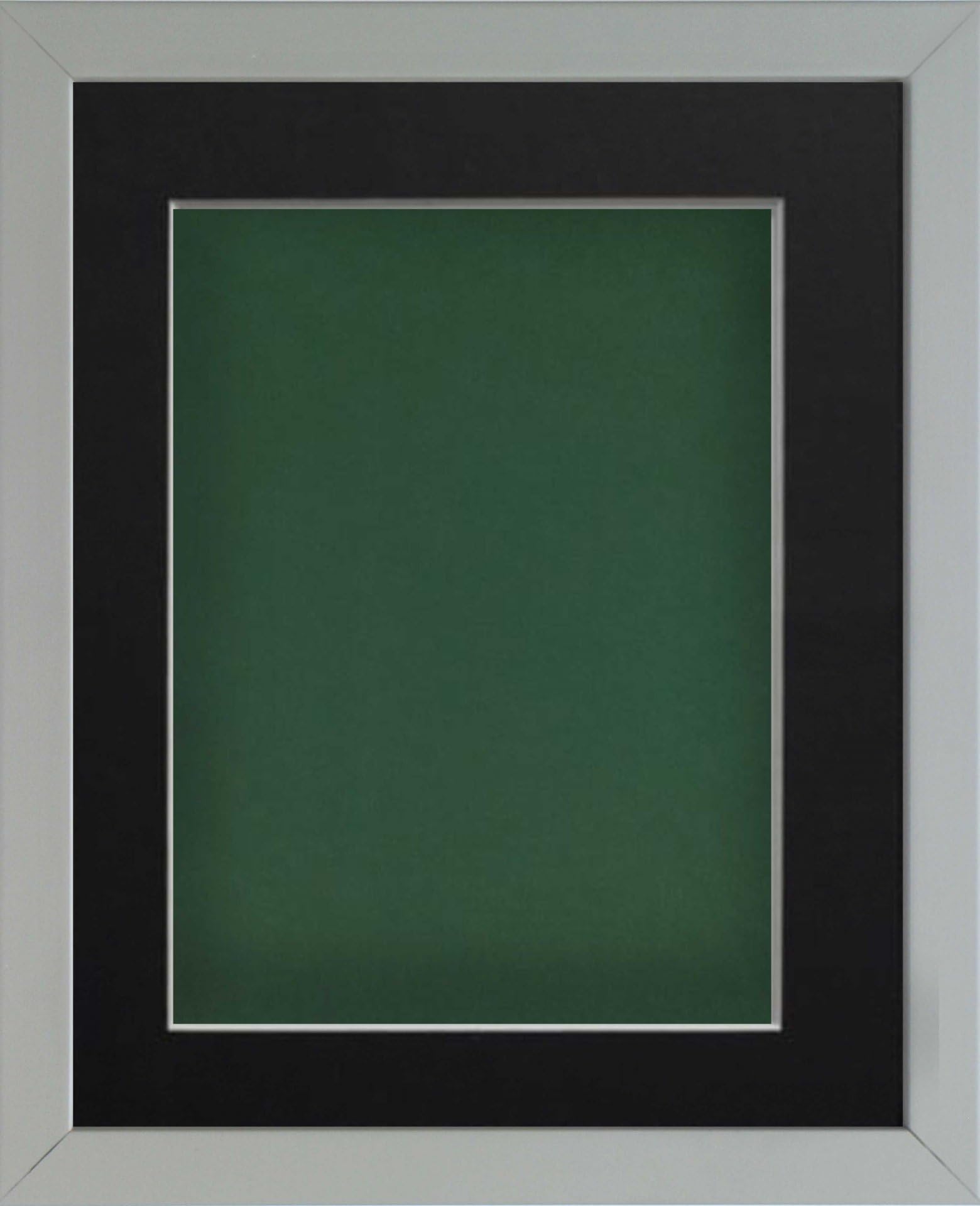 Frame Company Radcliffe Grey 14x11 with Bottle Green BB and Black Mount for A4