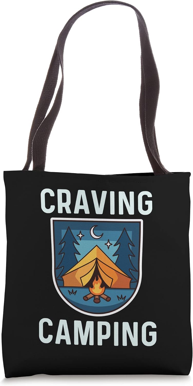 Tent Camping Stuff Campers Retro Outdoorsy Campfire At Night Tote Bag
