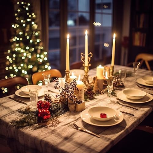 Miniatura 5 de Jaoruizer 48 velas LED cónicas parpadeantes, velas cónicas de plástico sin llama de 11 pulgadas, velas eléctricas parpadeantes a granel, velas