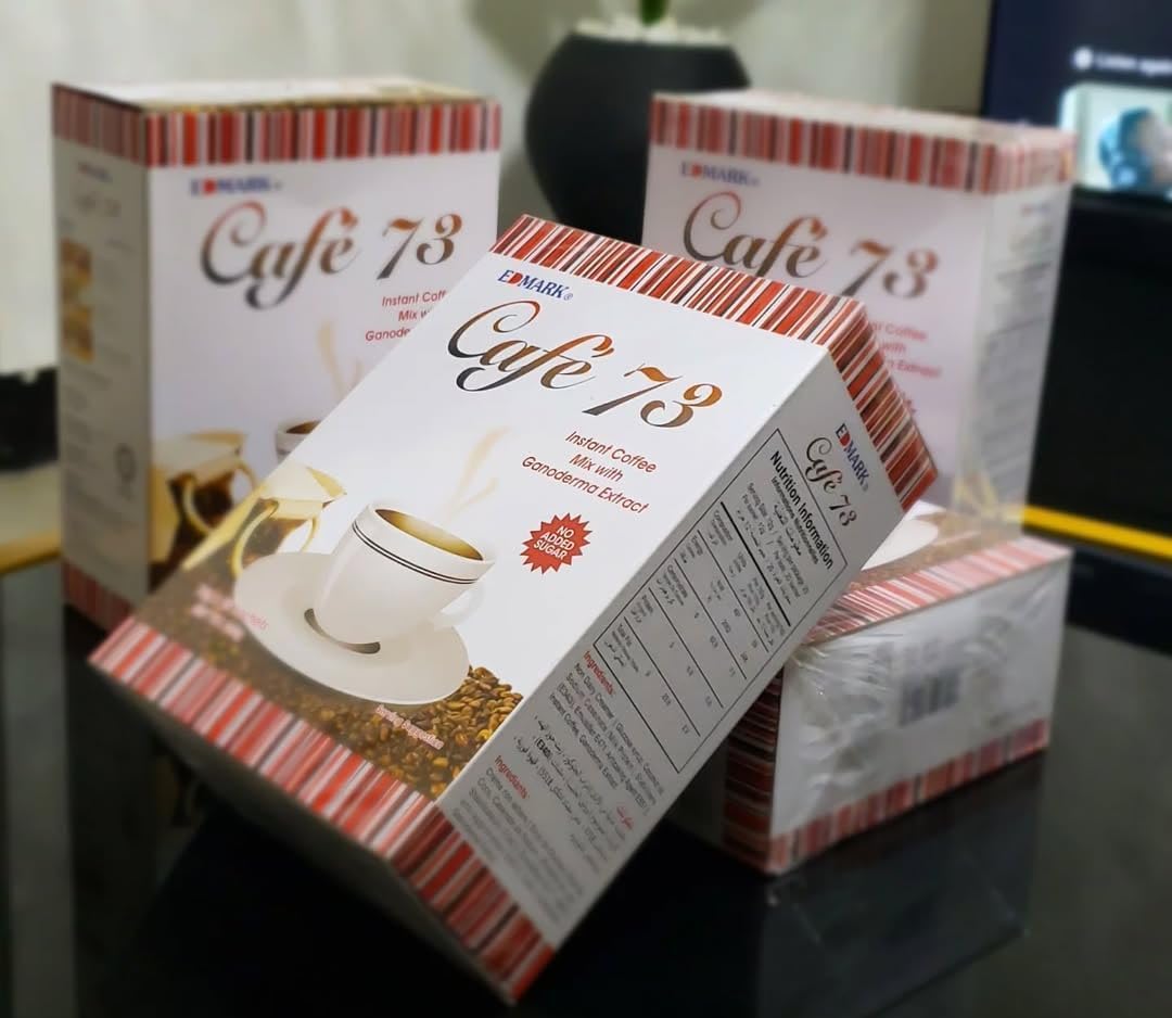 SANS SUCRE AVEC EXTRAIT DE GANODERMA Café 73 par Edmark Malaisie 12g × 20 sachets