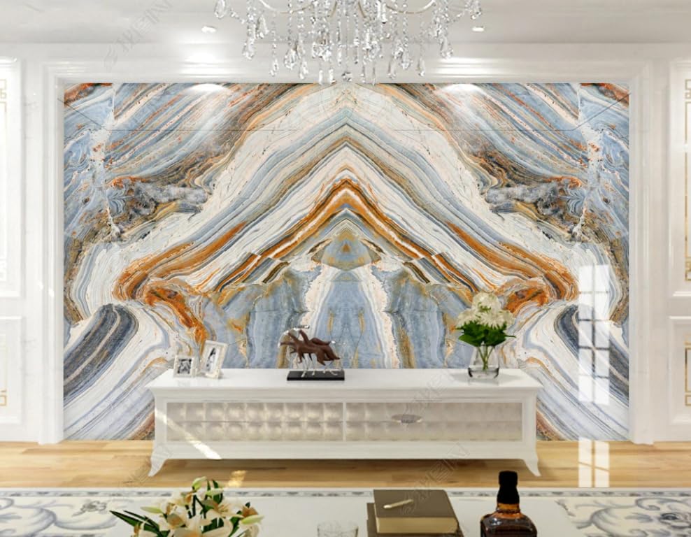 Papier peint intissé effet marbre pour transformer l'ambiance de votre salon
