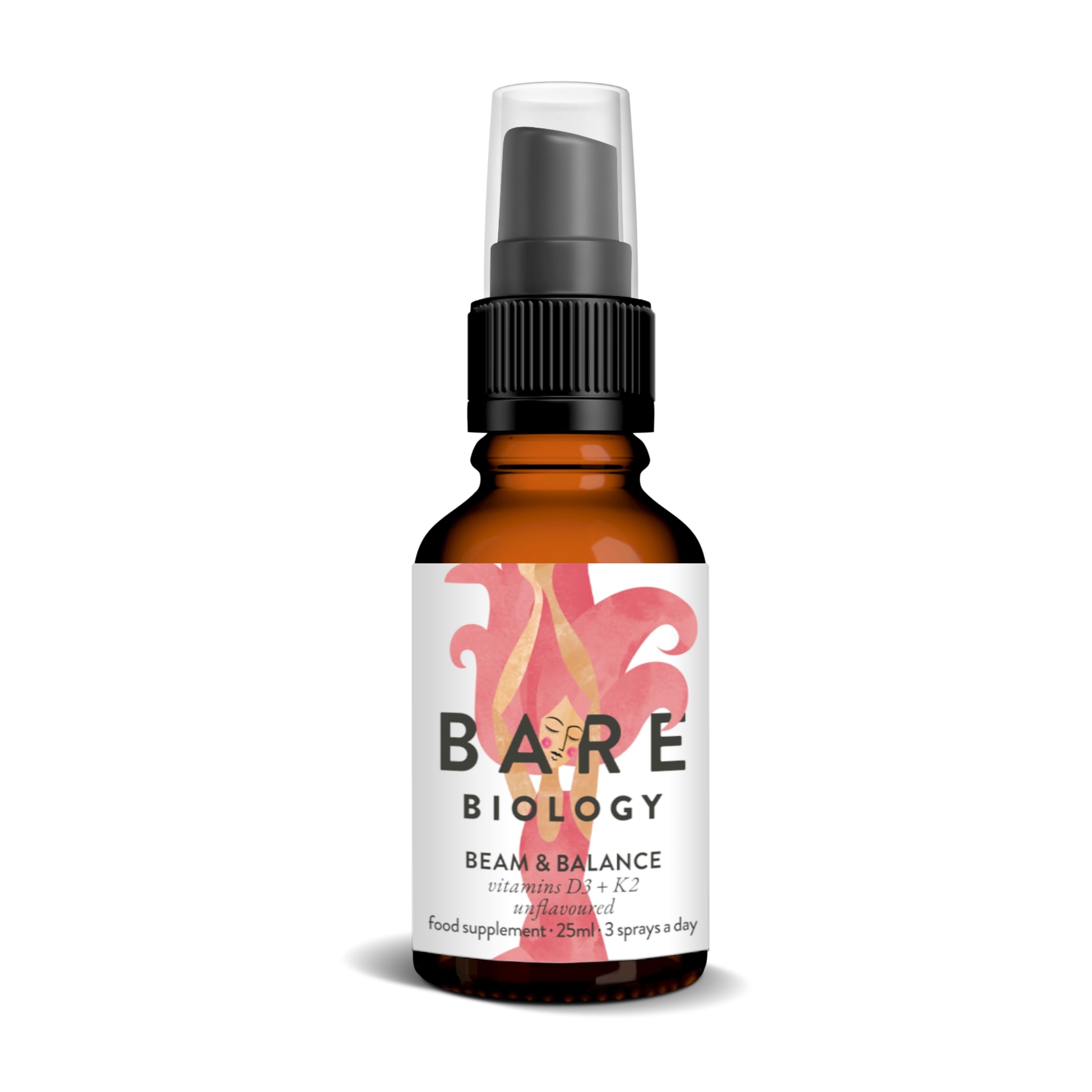 Bare Biology Beam & Balance Vitamin d3 k2 unflavoured Vegan Spray. Maximum Strength: Vitamin d3 4000 iu, with k2 Vitamin Supplements MK-7. Daily Support for Immunity, Bones, Teeth and Muscles