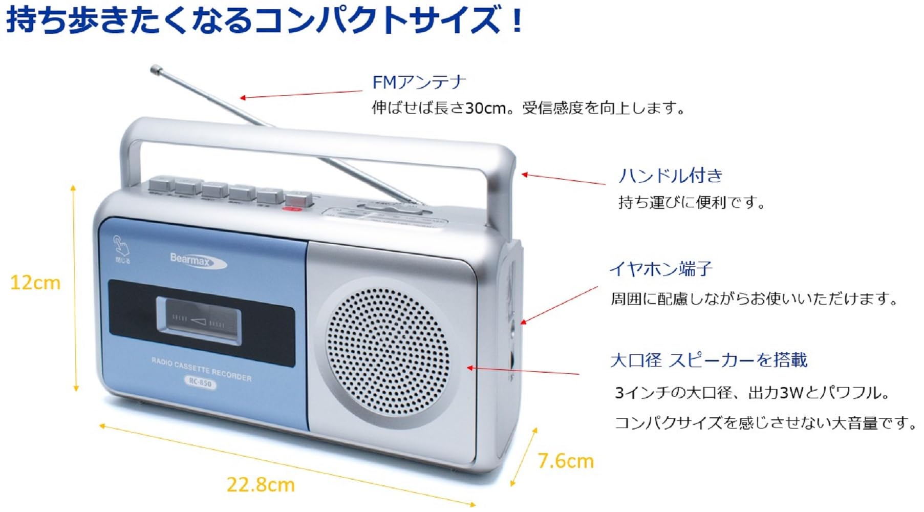 Amazon.co.jp: ポータブル・ラジオカセット DIDICA miniデジカ・ミニ