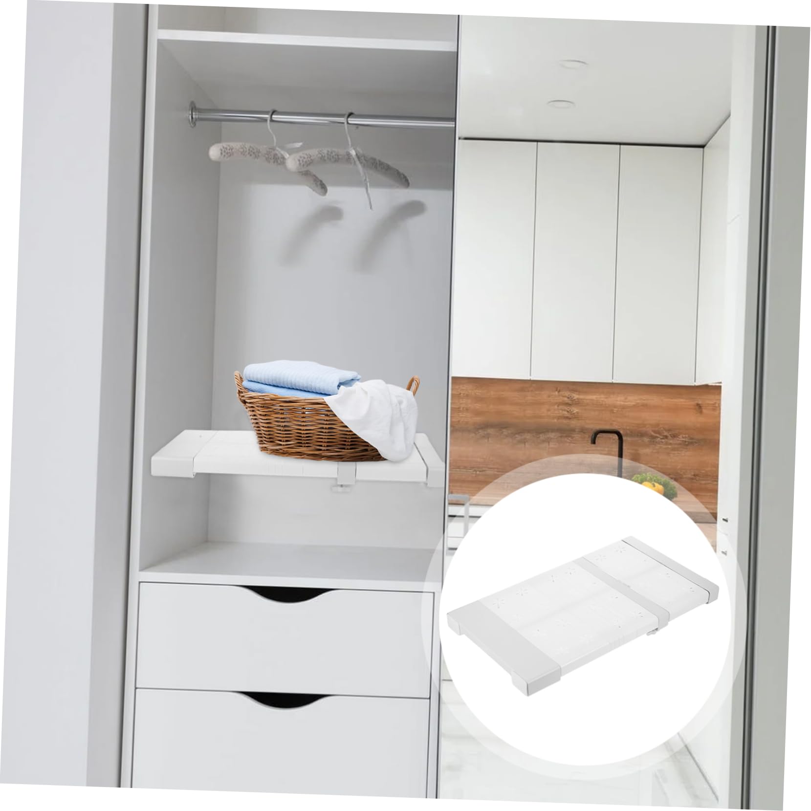 Cabilock Telescopic Storage Rack Closet System Shelf Divider Wardrobe Expandable Shelf