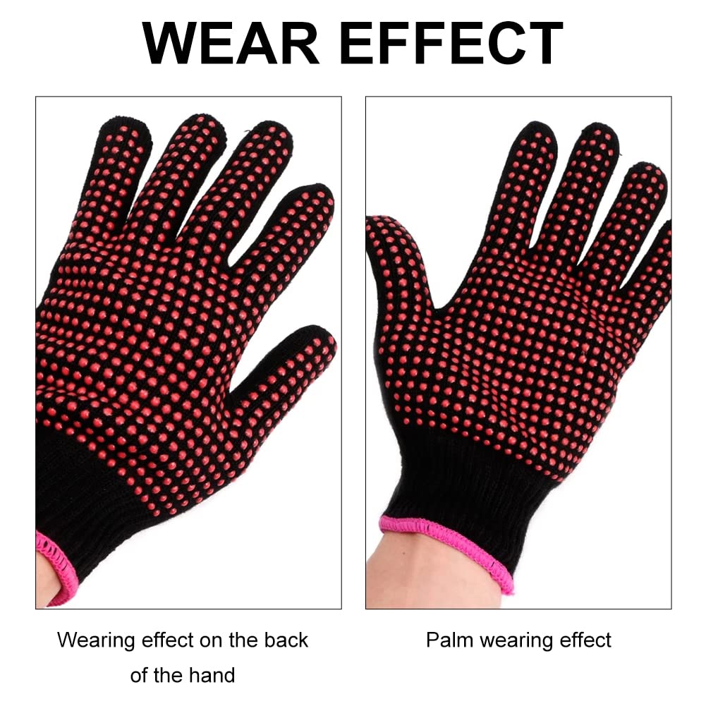 Gant de Coiffure,Gants de Cheveux Professionnels,Gants Thermiques de Salon,Pour Coiffure,Professionnel,Outils De Coiffure,Outils De Coiffure De Salon À Domicile,Pour fer à friser et fer à lisser
