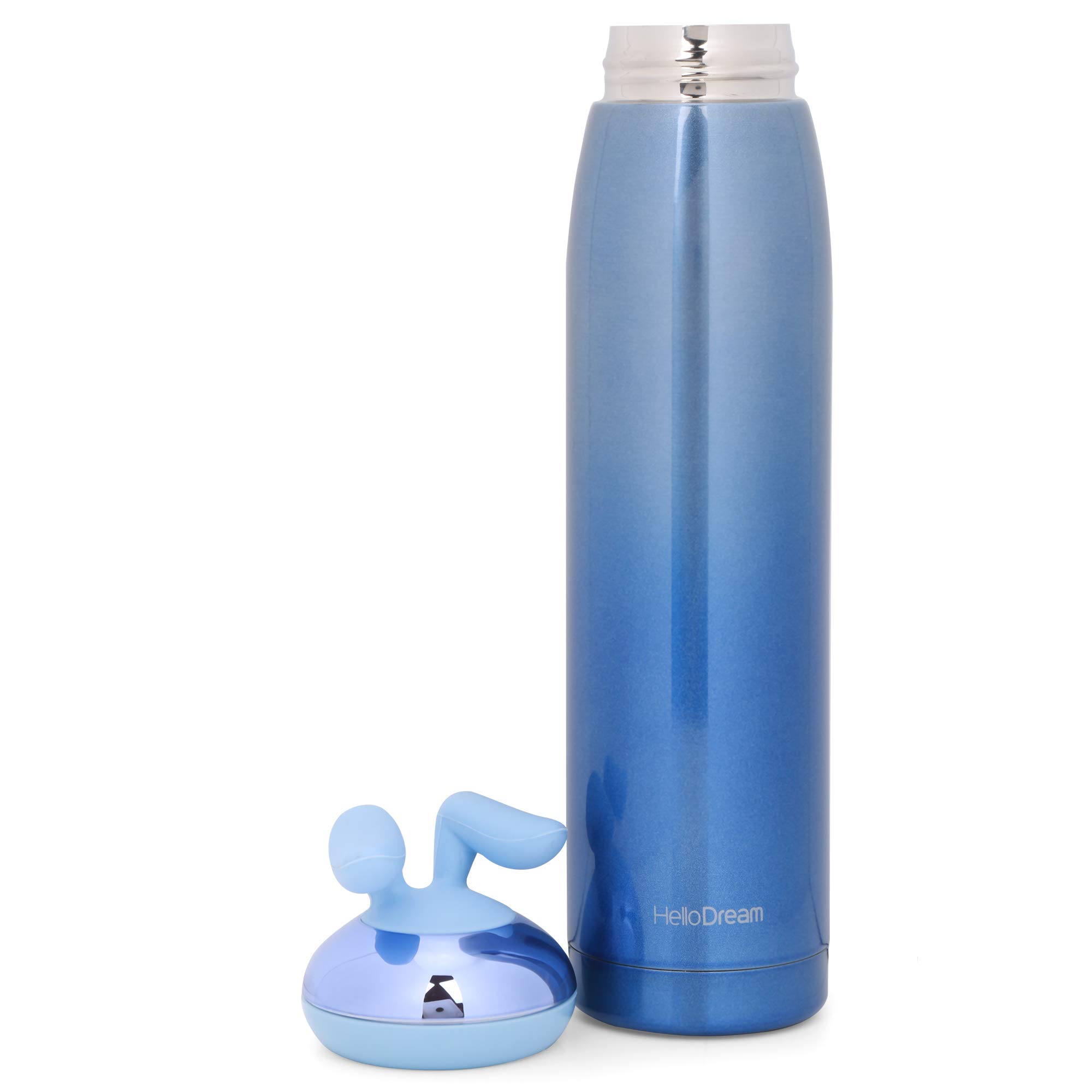 PokoryInsulated Stainless Steel Bottle Blue 320 ml Pack of 1 with Bunny Shaped Cap Design for Water Juice Milk |Hot & Cold Thermoware Bottles for Kids Girls Boys Men Women Office School Daily use