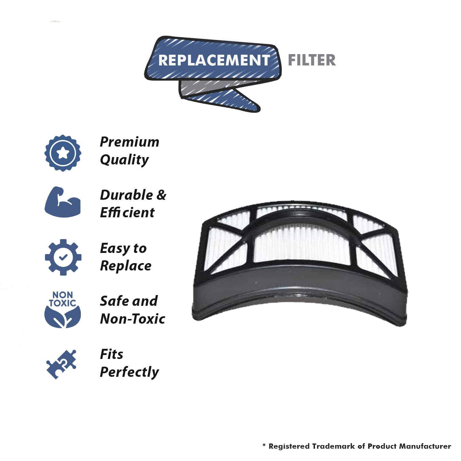 Replacement Part For Bissell Powerlifter Pet Washable Filter 160-4130, # compare to part 1604130