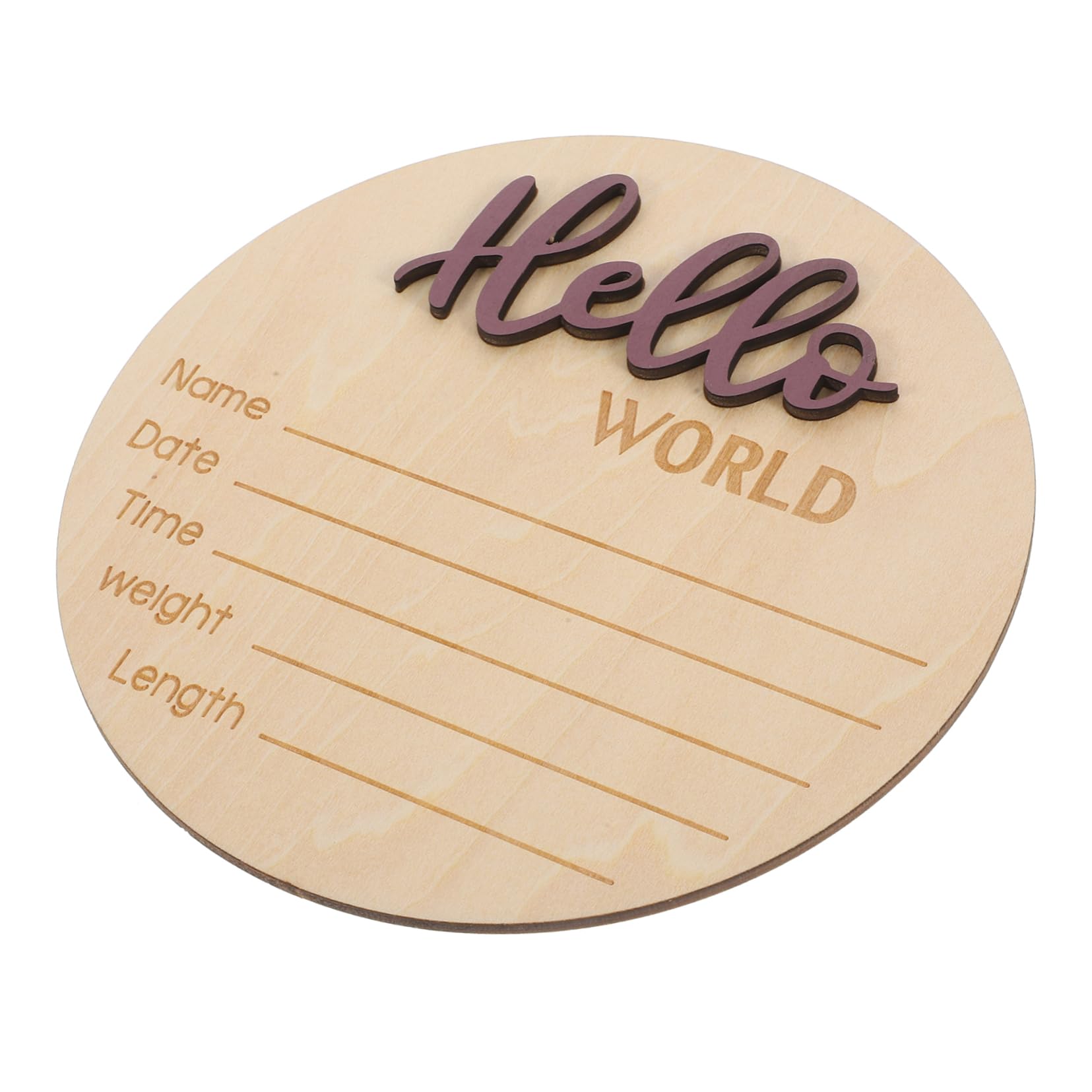 Totority Wooden Bulletin Board Baby Announcement Sign for Birth Photography Round Newborn Name Sign Newborn