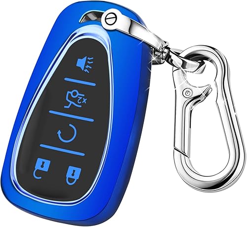 MILD EAST Funda para llavero Chevy con llavero, funda protectora para llave de automóvil para Chevrolet Equinox Malibu Camaro Traverse Blazer Cruze