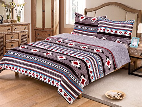 Nu Trendz Signature Southwest Design (Navajo Print) King Size 3pcs Set 17426 (Grey)