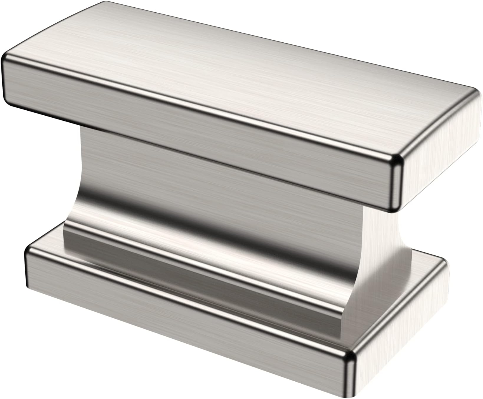 10 Pack Brushed Satin Nickel Cabinet Knobs, 1.46 Inch(37mm) Rectangle Kitchen Hardware Knobs for Cabinets and Drawers AL6061SN