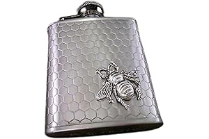 Handmade Small Steampunk Stainless Steel Bee Flask
