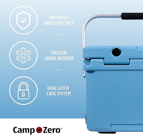 Miniatura 35 de CAMP-ZERO Baúl de hielo duro portátil de 20L-21.6 cuartos de galón, perfecto para bebidas, almuerzo, playa, picnic, canotaje, campamento y viajes