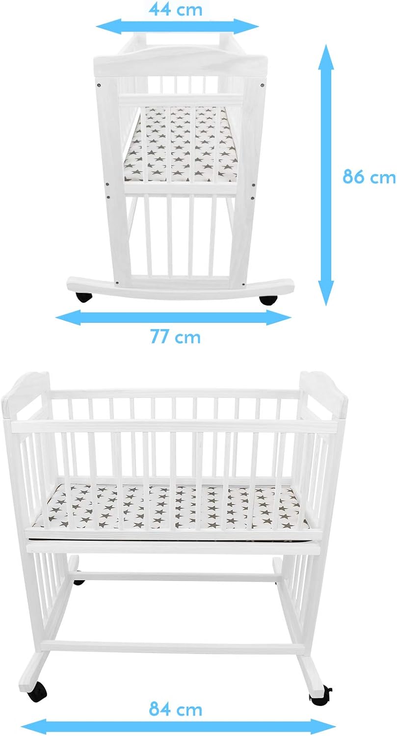 Monsieur Bebe Berceau 40 X 80 Cm Mode Bascule Ou Roulette Deux Coloris Norme Nf En1130 1 Et 2 Amazon Fr Bebe Et Puericulture