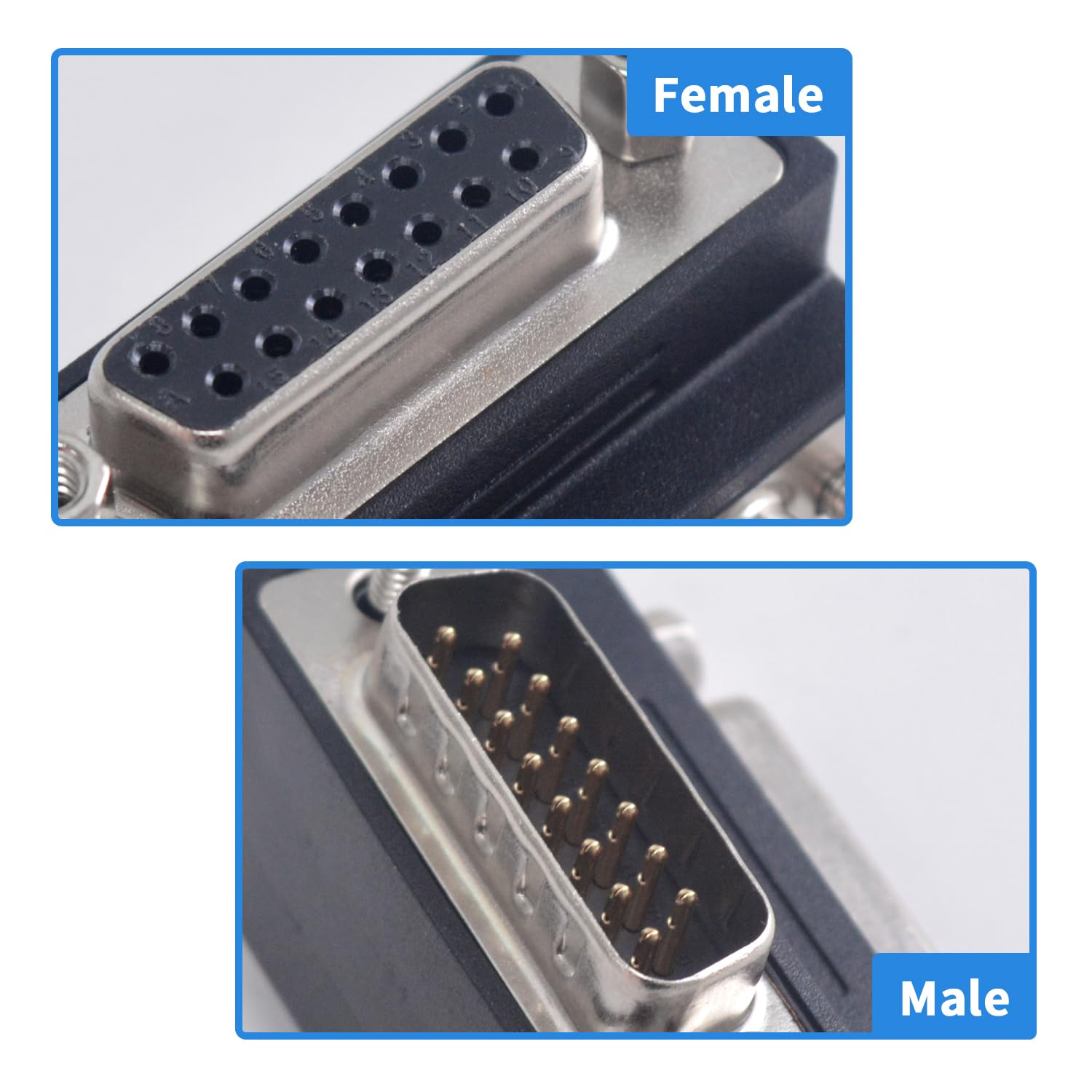 DB15 HD Female Solder Cup Connector 15 Pin For Custom Pinout P14201 - View #7