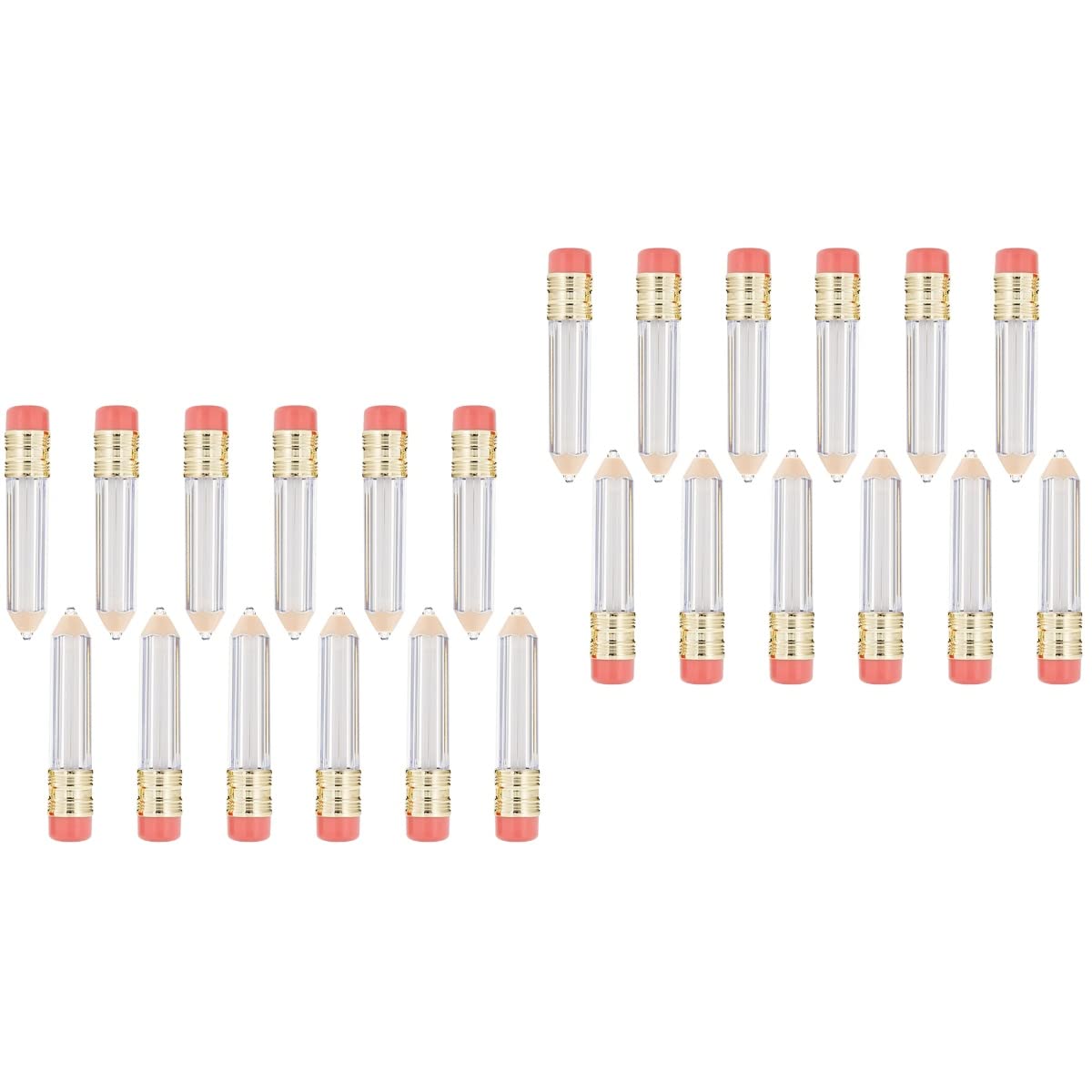 FOMIYES Sample Containers Pencil Shaped Empty Lip Gloss Tubes Clear Mini Refillable Lip Oil Bottles Lip Balm Containers Vials Bottles 24 Pcs Clear Lip Gloss