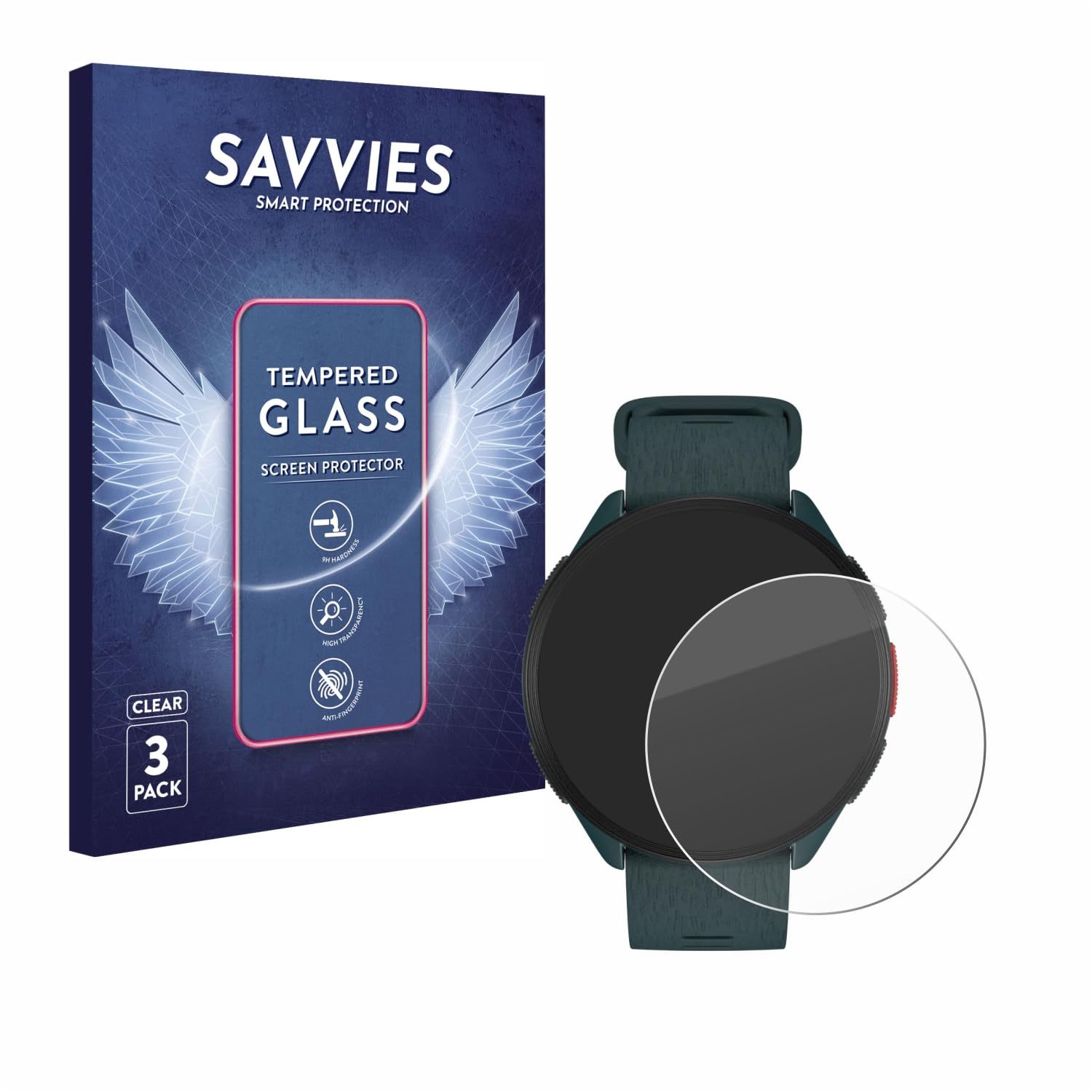 Savvies Pellicola In Vetro Temperato 9H Per Polar Pacer, 3 Pezzi, Anti Graffio E Anti Impronta