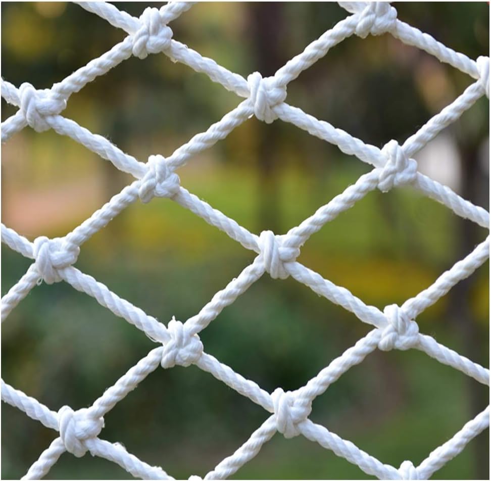 Child Safety Protective Netting for Garden Decor and Cargo Multi Purpose Nylon Fence Net for Crib Playground and More White Dia 8mm 2X5m/6.6X13.4ft