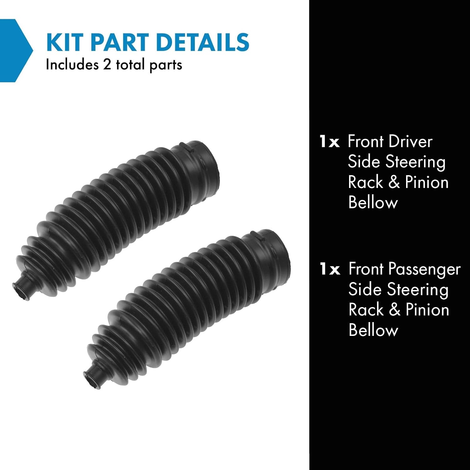 TRQ Steering Gear Rack & Pinion Inner Tie Rod Bellow Boot Pair Compatible with Sentra 200SX