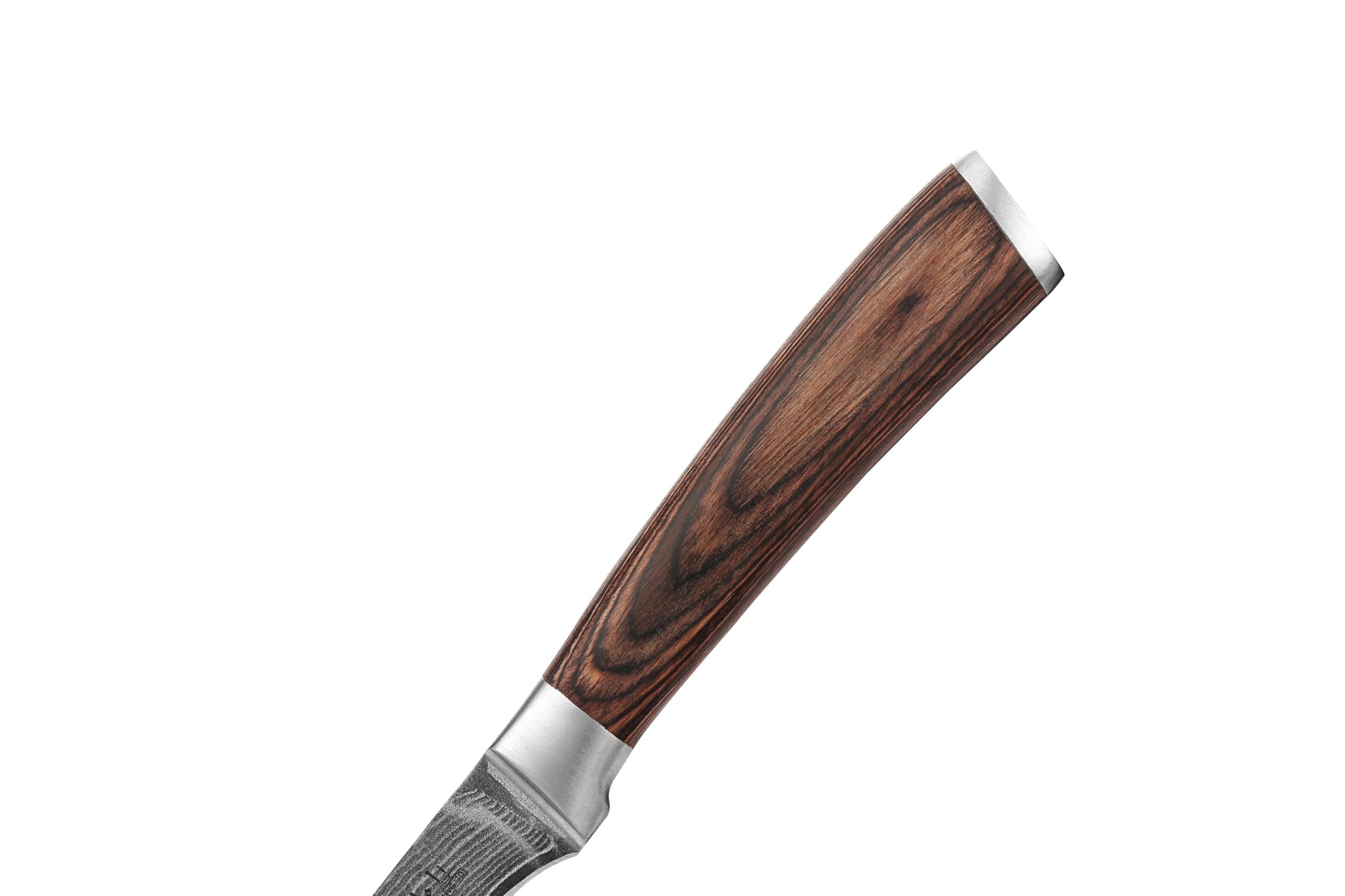 Wakoli Edib Couteau à éplucher en Damas I Lame tranchante de 6,2 cm en acier damassé à 67 couches avec noyau VG10 et manche en bois de pakka I Couteau de cuisine professionnel & couteau damassé