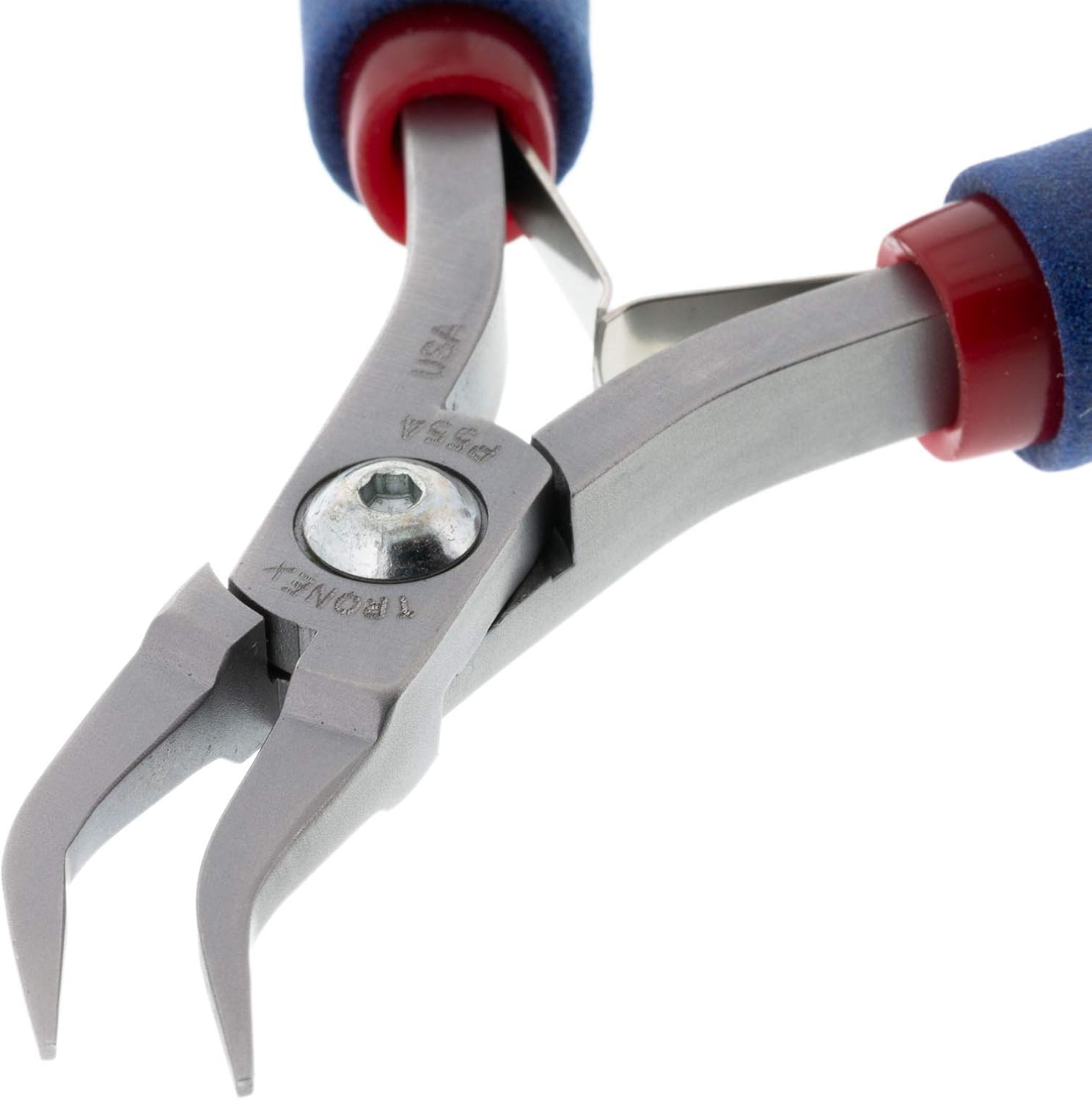 Pliers – Tronex Bent Nose Mousebite–Smooth Jaw Fine Tips (Standard Handle) • P554