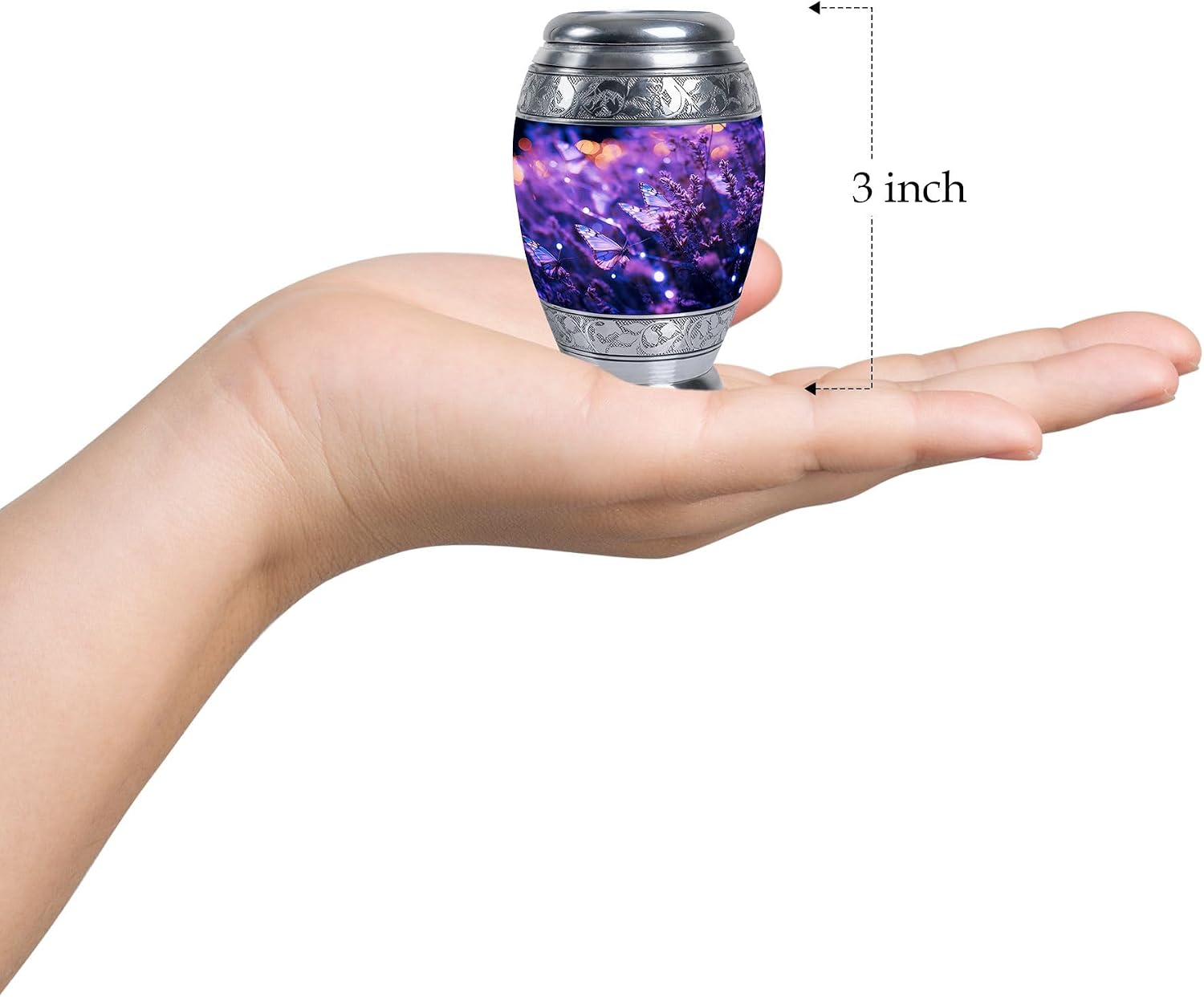 Purple Butterfly Urn for Human Ashes Adult Male - Small Keepsake Urns for Human Ashes Adult Female - Funeral Decorative Cremation 3Inch