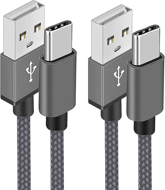 USB C Charger Cable 3M 2Pack Type C Charger Fast Charging 3A Lead Nylon Braided for Samsung Galaxy S22 S21 S20 S10 S9 S8 A12 A20e A21s A40 A51 A70,Huawei P30 P20,Google Pixel,Xiaomi,Sony Xperia,Switch