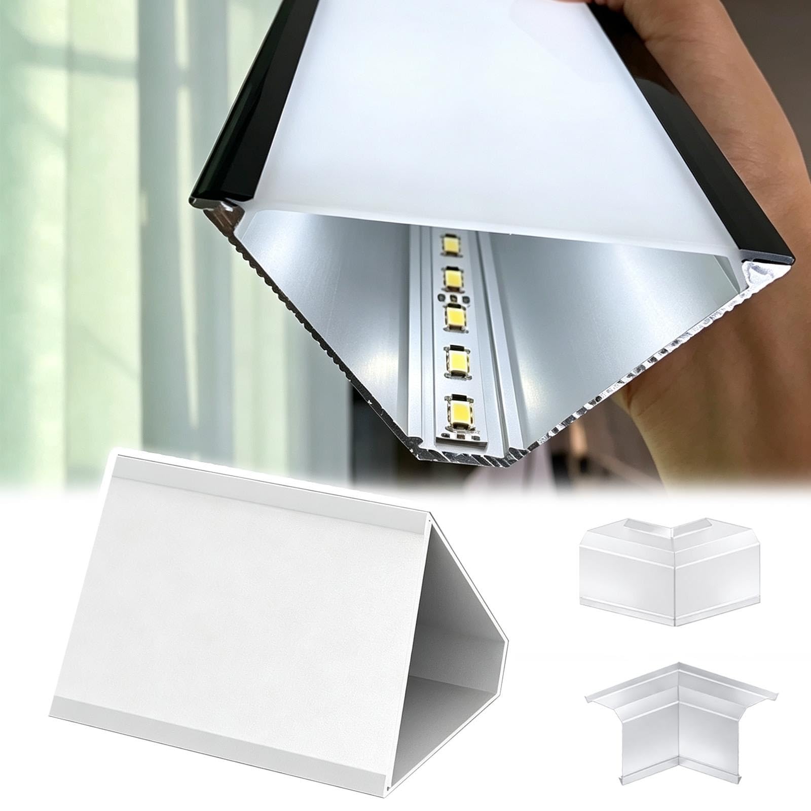 Trapez profil LED do listwy koronowej, 2 3/16" B&H, z akcesoriami