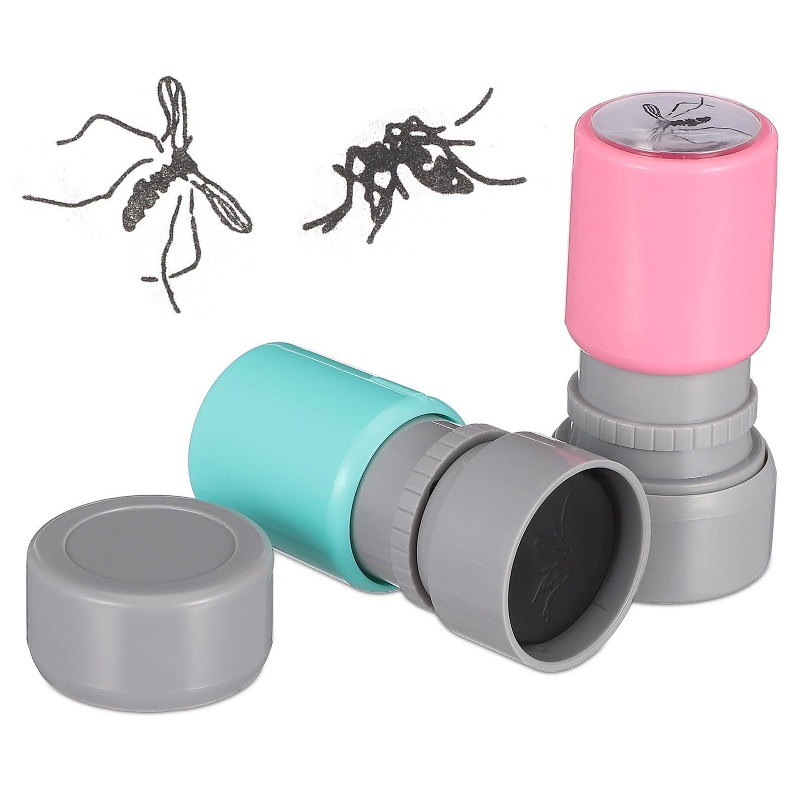 Yardwe 2pcs Self-inking Mosquito Stamps Funny Realistic Bug Prank Made of Abs, for Halloween and Party Prank Accessories Random Color