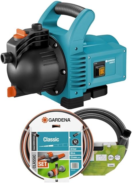 Gardena pompa ogrodowa Classic 3500/4 - zestaw: do użytku na zewnątrz, wydajność 3600 l/h, cicha, z dużym otworem wlewowym, bezobsługowa, z podwójnym układem uszczelnień (1717-20)