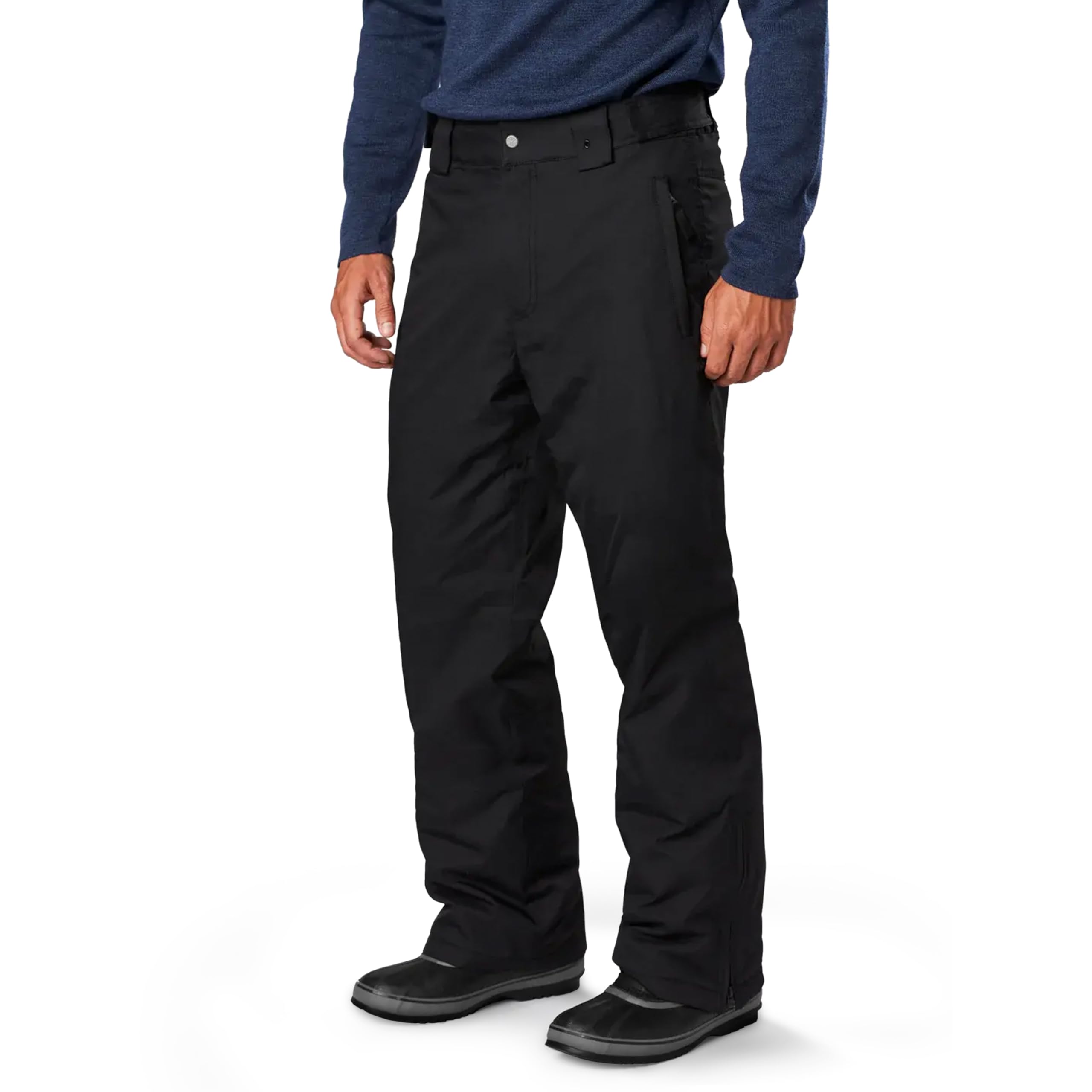Fera Insulated Pants for Men - All Winter Activities - Ski, Snowboard, Work, Running & More - Waterproof & Breathable Snow Pants Men, Skiing, Snowboarding - Short Length, 36 Waist - Black
