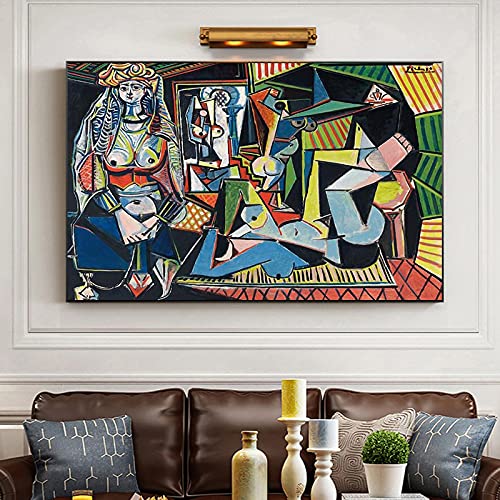 Toile Picasso Les Femmes D'Alger grand format pour décoration murale d'un salon moderne