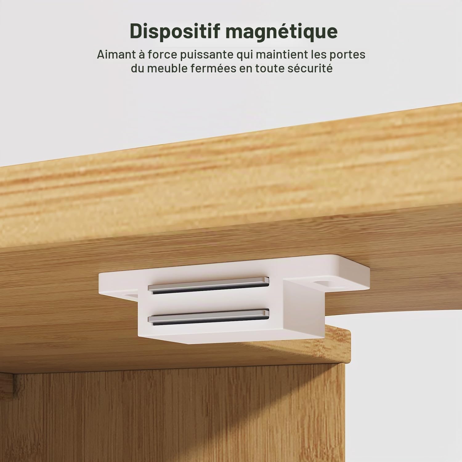 Xbro Meuble sous Lavabo Salle de Bain en Bambou, Meuble sous-Vasque avec 2 Portes à Lattes, étagère réglable, 60 x 30 x 60 cm, Naturel